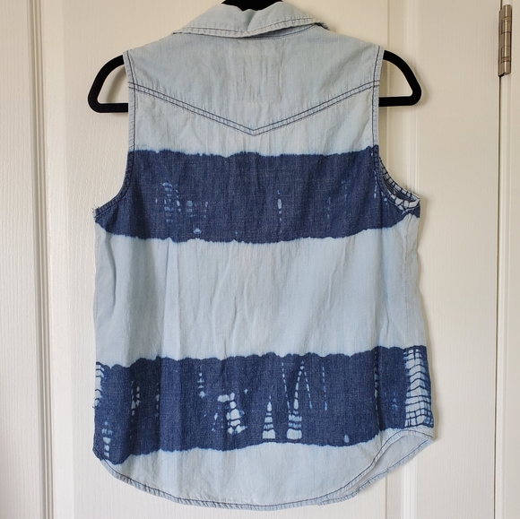 ARIZONA JEANS Tie Dye Denim Shirt Sz. L - Picture 3 of 4